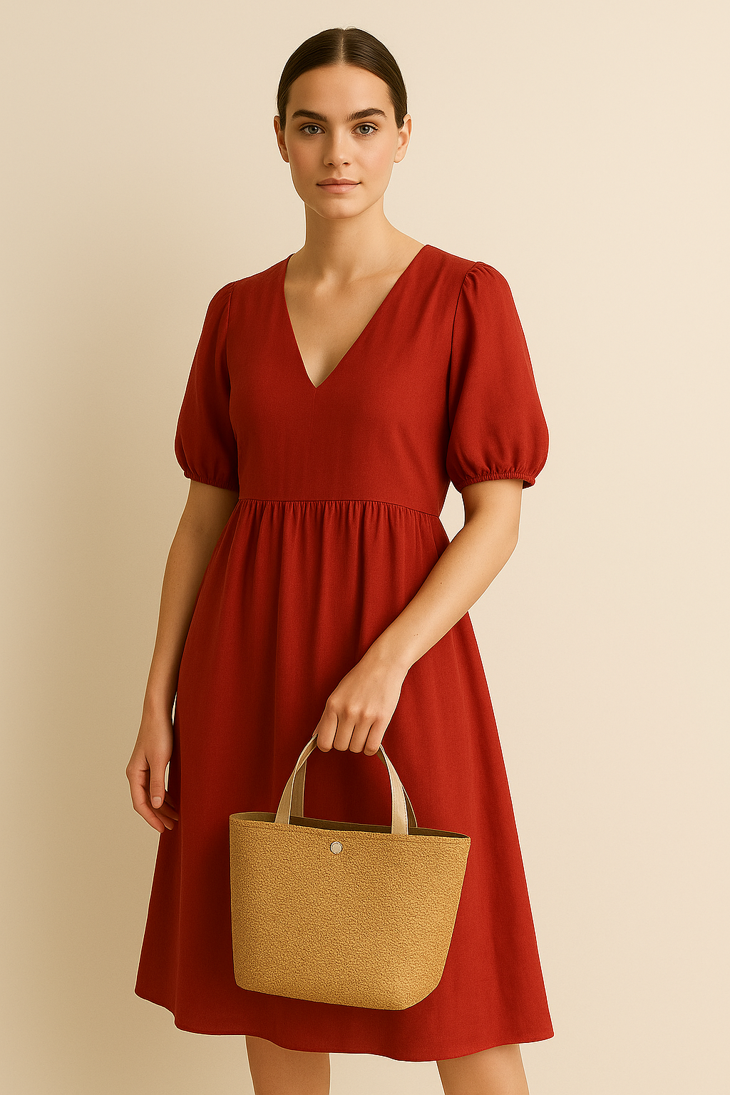 Woven Grass Straw Tote Bag - Beach Bucket Style